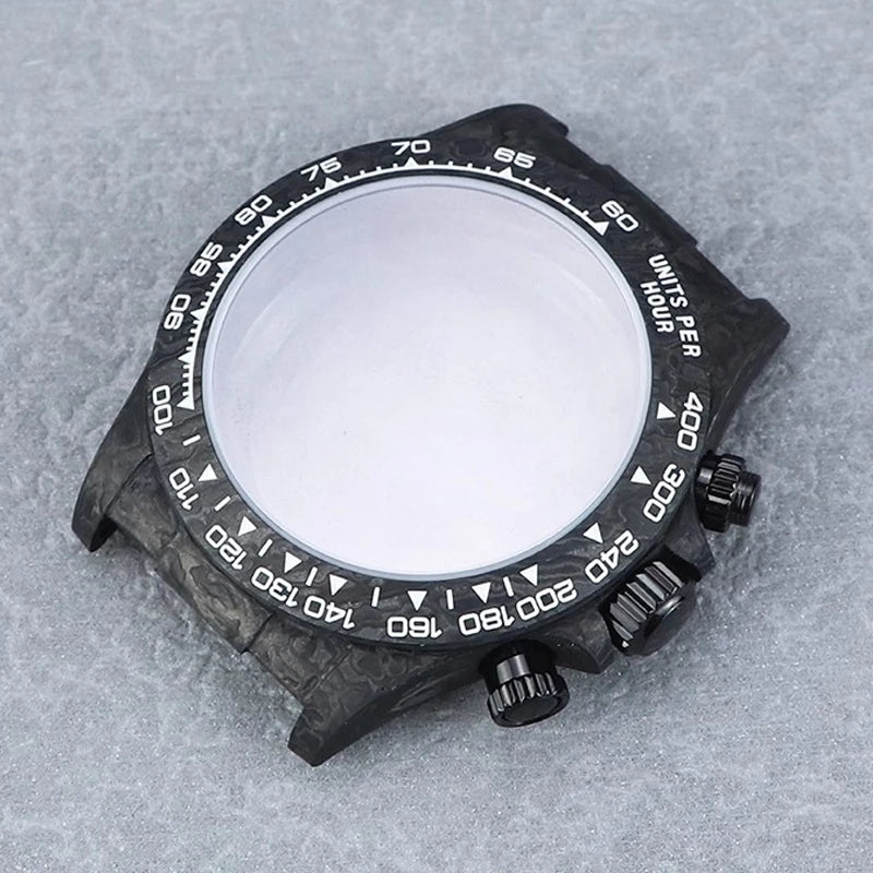VK63/4130 Carbon Fiber Watch Case 38mm Carbon Fiber Bezel Sapphire Glass