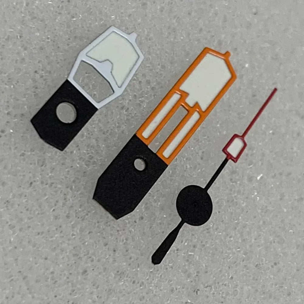 Orange Red White Matching Hands with Green Luminous Watch Hands for NH35/36/4R7S