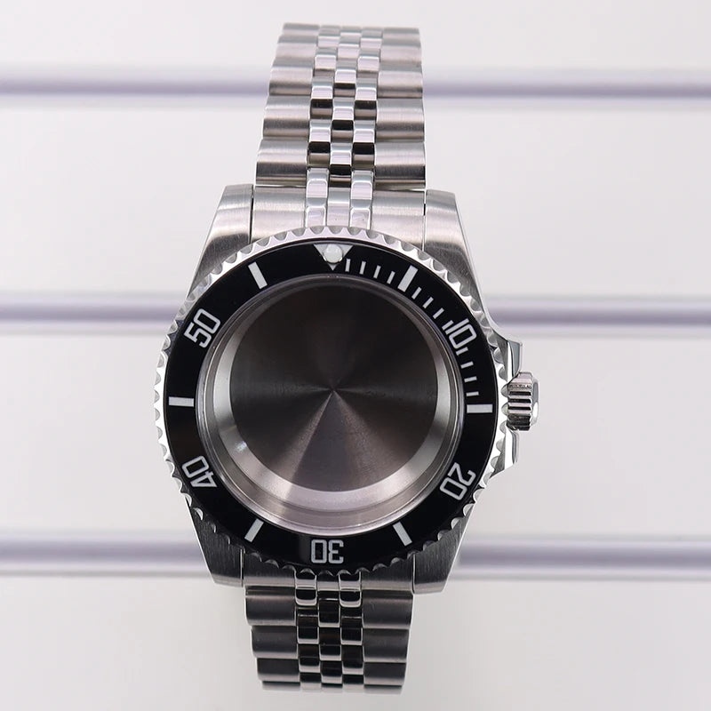 40mm Watch Case Steel For Nh36 Nh35 4R36 Eta2824 Miyota 8215 Ceramic Bezel