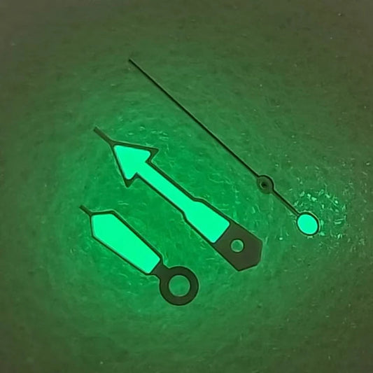 Green Luminous White Border 9mm*13mm*13mm Watch Hands for NH35/NH36/4R/7S