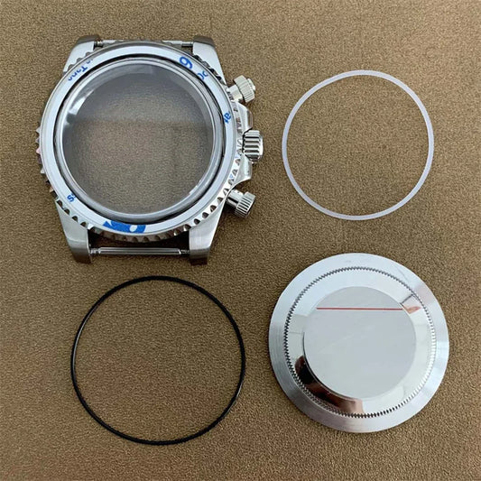 40MM 316L Stainless Steel Case Sapphire Glass Watch Case for VK63 Movement
