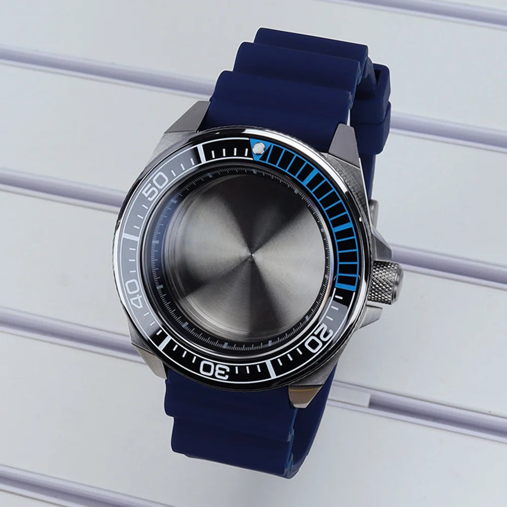 Diving Case 43mm Watch Case Sapphire Glass For Mod Samurai NH35 NH36 NH38 NH34