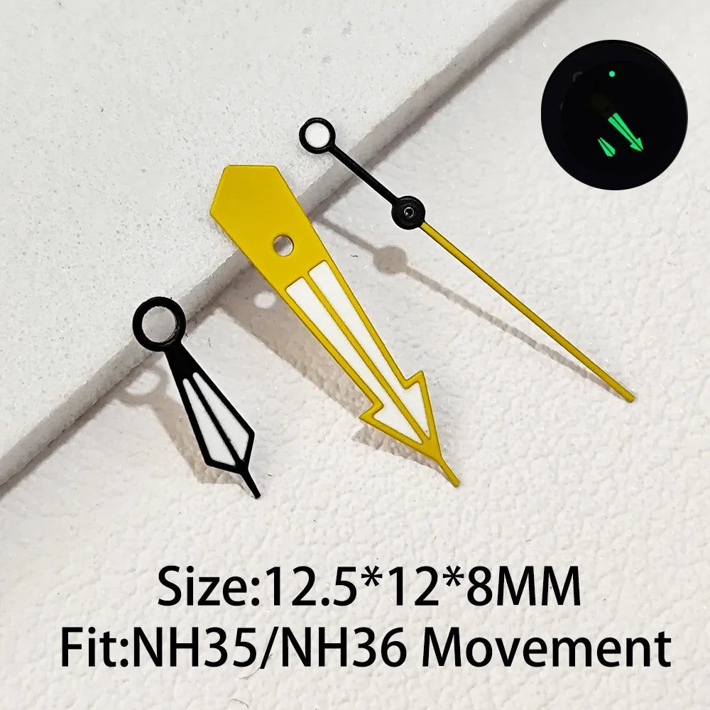 Watch Hands for NH35 NH36 Series Movement C3 Luminous Men's Watches Pointers