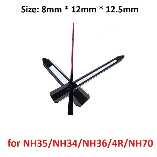 Black Grey with Green Luminous Watch Hands for NH35/NH34/NH36/NH70/4R36/7S26