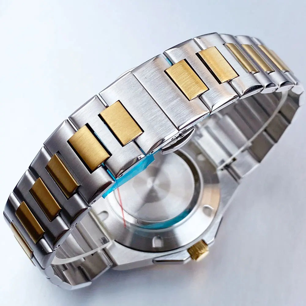 40mm Gold Plated Diving Watch Case with 20ATM Sapphire Glass for NH34 NH35