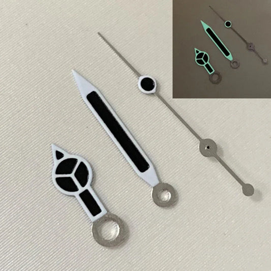 Green Luminous White Edge Black Needle Watch Hands for NH35 NH36 Movement