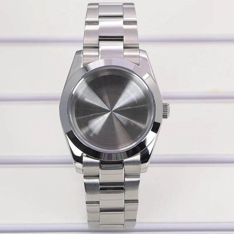 36/39mm Fluted Bezel Watch Case Sapphire Glass Fit NH35 NH36 NH38 Miyota 8215