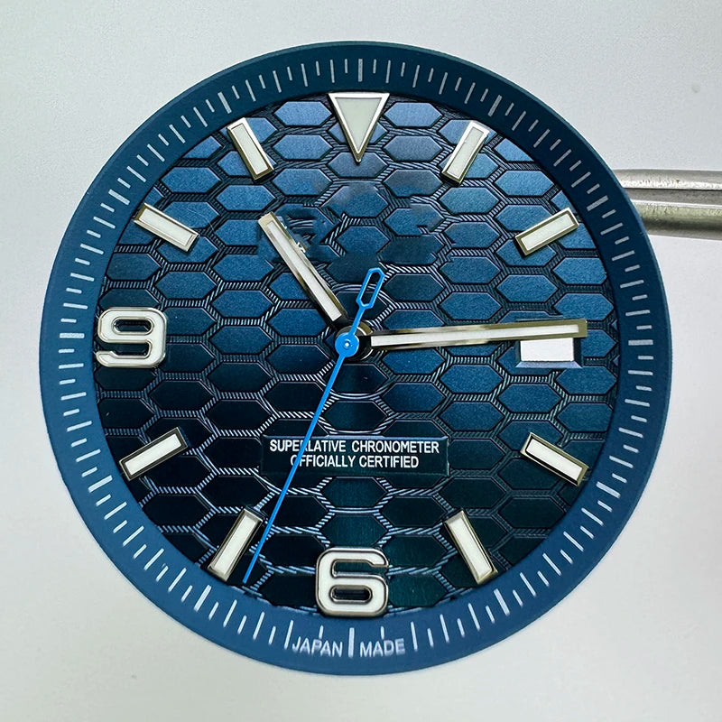 39.5mm Land-Dwellwe Steel Watch Case+Strap Sapphire Glass 33.8mm Dial Fit NH35