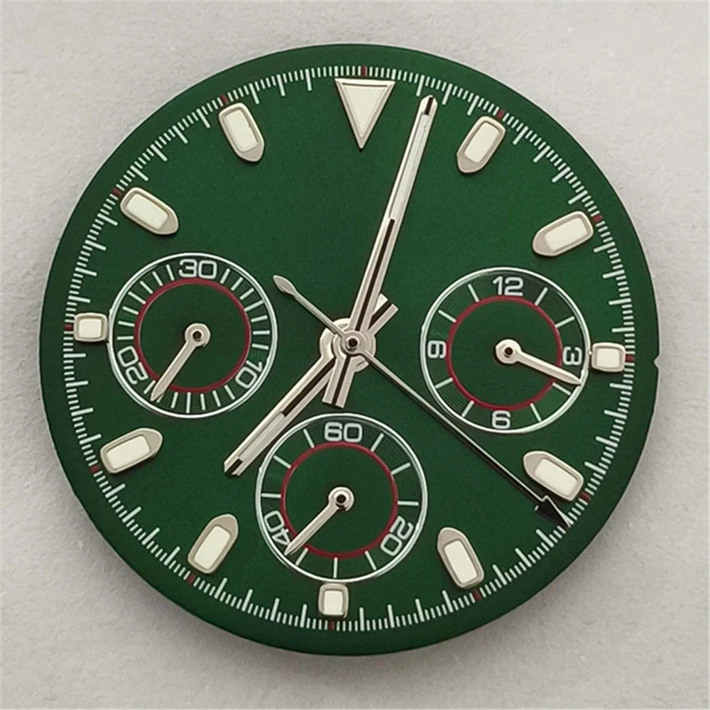29.5mm Green Watch Dial with Watch Hands Green Luminous for VK63 Movement Watch Part