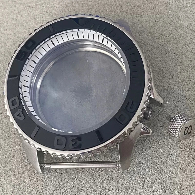 316L Steel 41.5mm 3.8 SKX007 SUB GMT 1-11 Bezel+Ring Watch Case Fit NH35/NH36