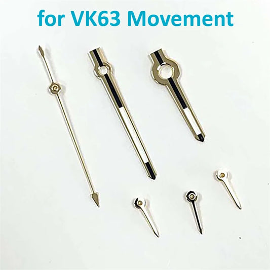 13.5mm VK63 Watch Hands Silver/Gold Hands Needles Green Luminous Fit for VK63
