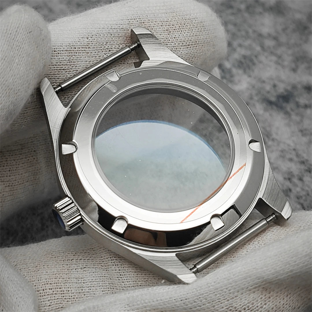 40mm 316L Stainless Steel Sapphire Crystal Watch Case for NH35 NH36 Movement