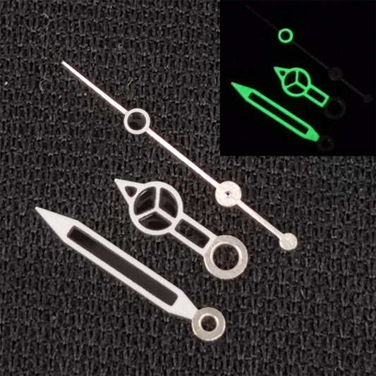 Modified White Edge Black Pointer with Green Luminous Watch Hands for NH35 NH36