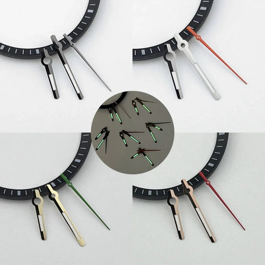 Green Luminous Logbook Watch Hands Green Orange Red Second Hand for NH35/NH36