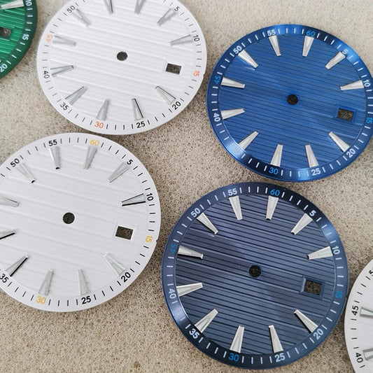 33.5mm No Logo Watch Dial Arabic Numerals Green Luminous for NH35/NH36/4R/7S