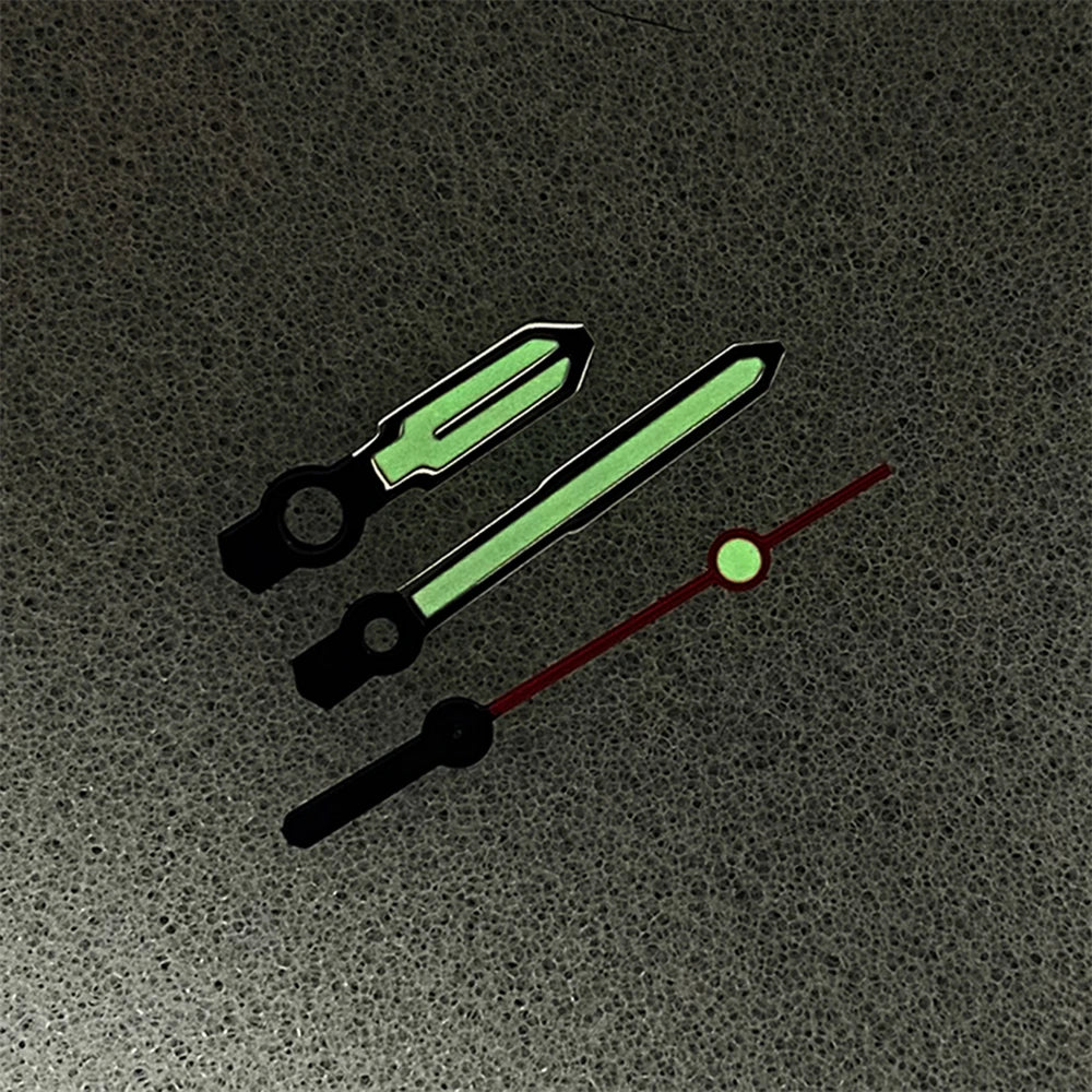 Black White Red Watch Hands 3 Colors Green Luminous Fits for NH35 NH36 4R 7S