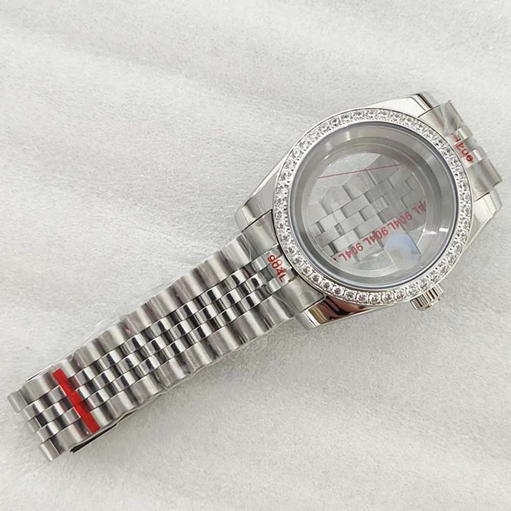 39/36mm Watch Case Set Sapphire Glass Transparent Back Cover for NH35 NH36 4R 7S