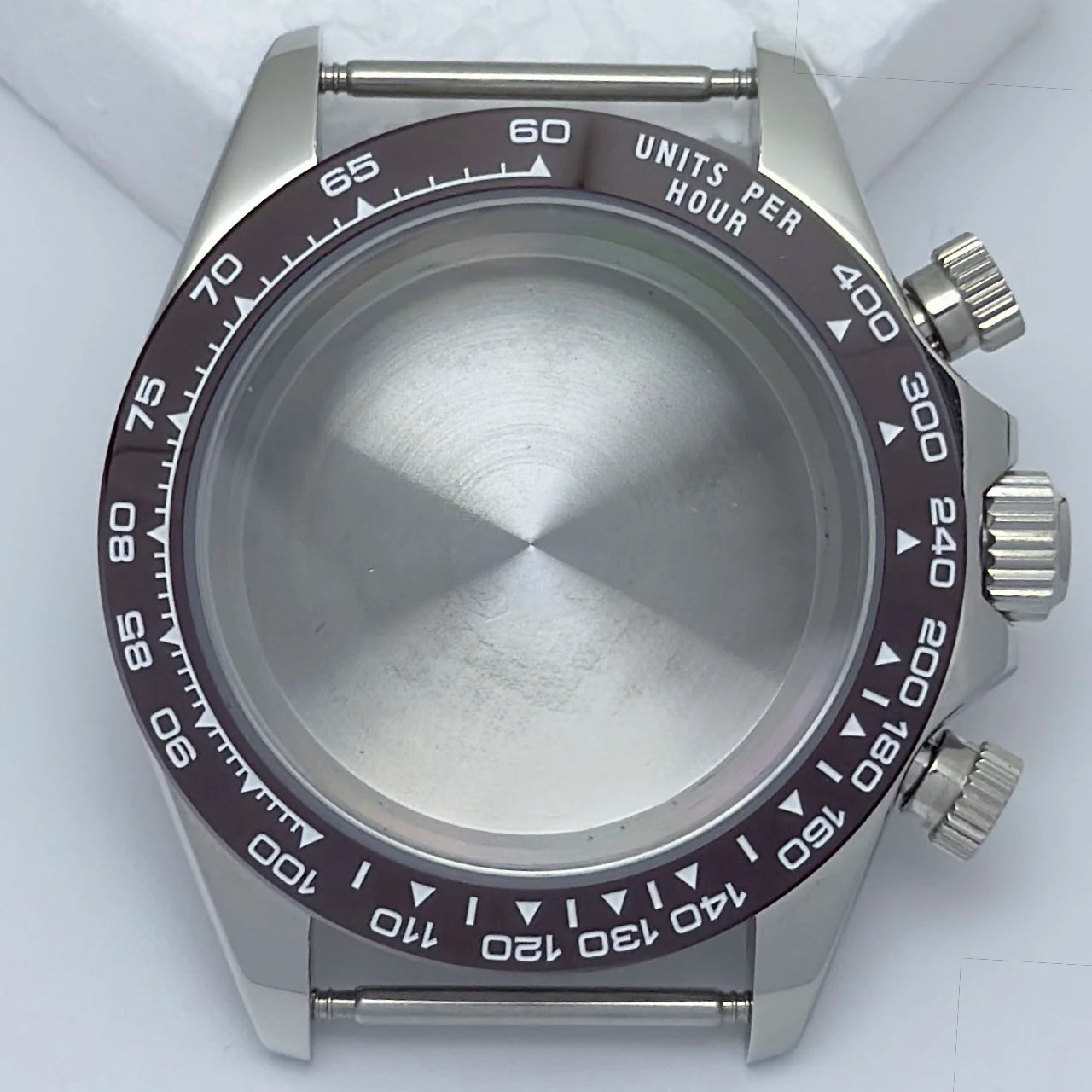 316L Steel 39mm Silver Watch Case Sapphire Glass Ceramic/Steel Bezel Fit VK63