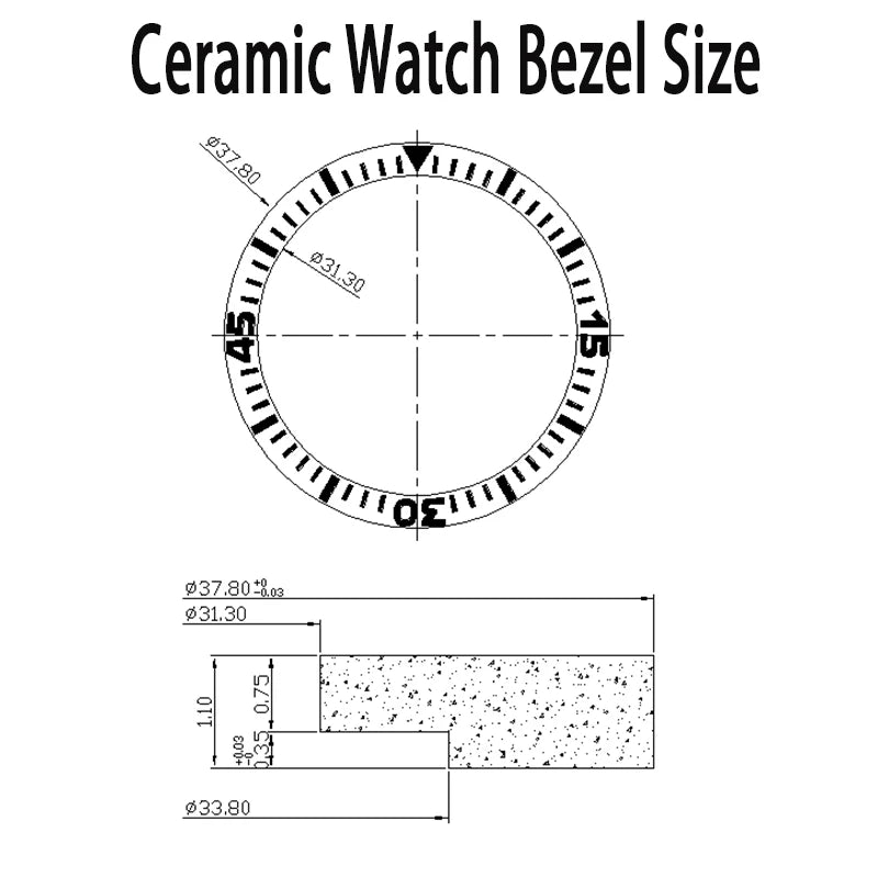 40MM Watch Case Sapphire Glass C3 Luminous Bezel For NH35 NH36 NH38 Modified