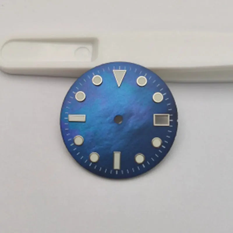 28.5mm Shell Reflective Multicolor Watch Dial C3 Green Luminous For NH35 NH36