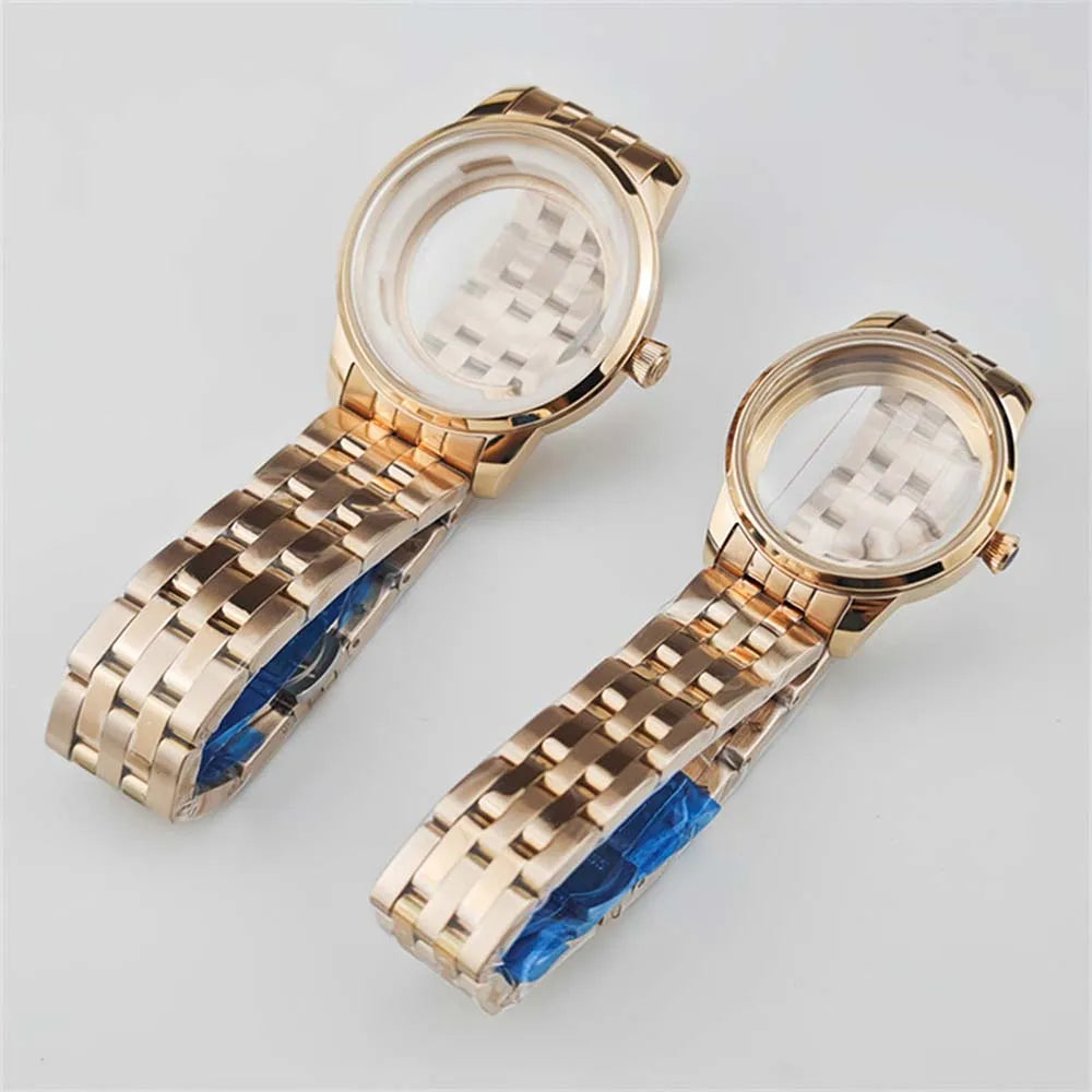 33/39.5mm Watch Case Strap for NH35 NH36 Modified 316L Steel Case Watchband