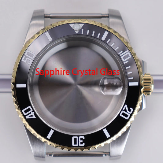 40mm Watch Case Ceramic Bezel Sapphire For NH35/36 Miyota 8215 Eta 2824 PT5000