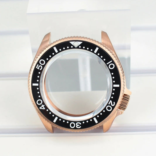 Rose Gold 38mm Watch Case Sapphire Crystal For NH35 NH36 4R35 4R36s Modified Skx