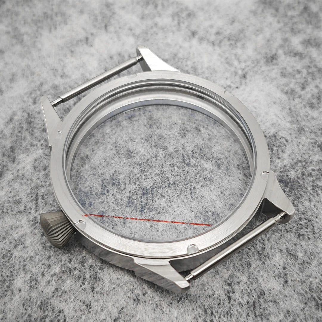 42mm Brushed Watch Case with Transparent Back for ETA 6497/6498 ST3600/ST3620