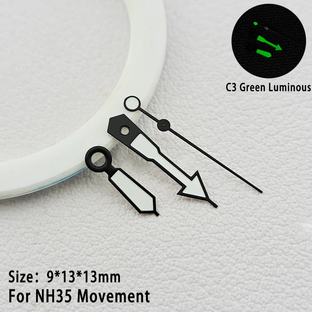 Watch Hands C3 Green Luminous Multi Color Suitable For NH34 NH35 Movement