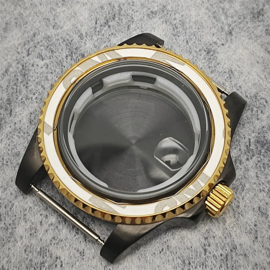 40MM Black Gold Watch Case for 8215/2813/3804/NH35/NH36 Mechanical Movement