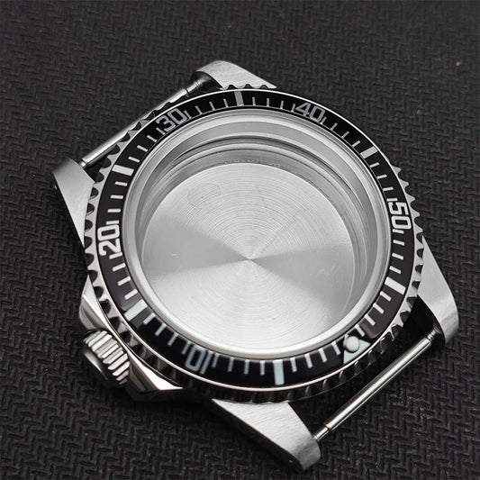 39.5mm Steel Watch Case Retro Flat Mirror Case Sapphire Crystal Fit NH35 NH36