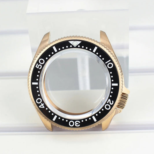 Rose Gold 38mm Watch Case Sapphire Glass Ceramic Bezel For NH35 NH36 4R36 NH35