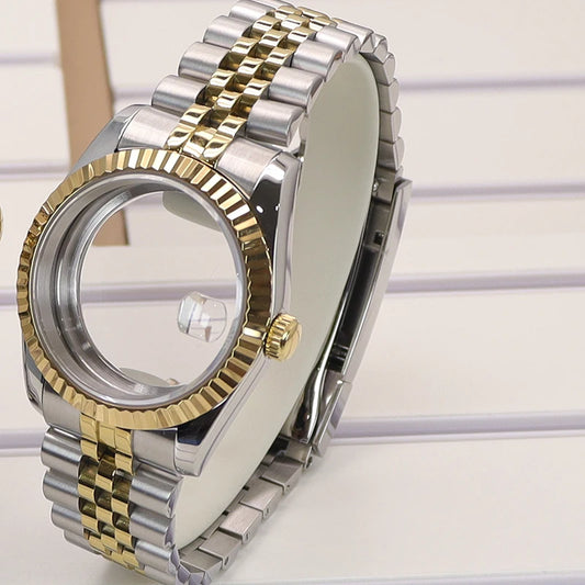36/39mm Fluted Watch Case Sapphire Glass For NH35 NH36 NH34 4R36 Miyota 8215