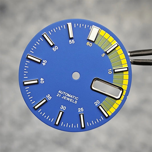 28.5mm Watch Dial Green Luminous Modified Diving Dial for NH35/4R35 Movement