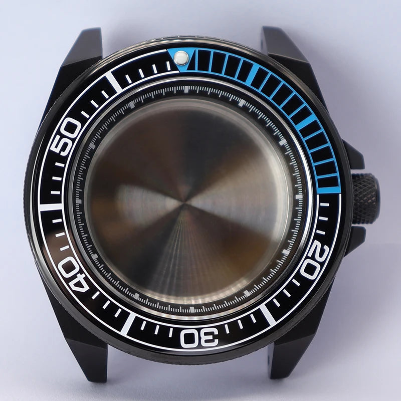 43.8mm Modified Samurai Diving Watch Case Sapphire Glass For NH35 NH36 NH38 4R36