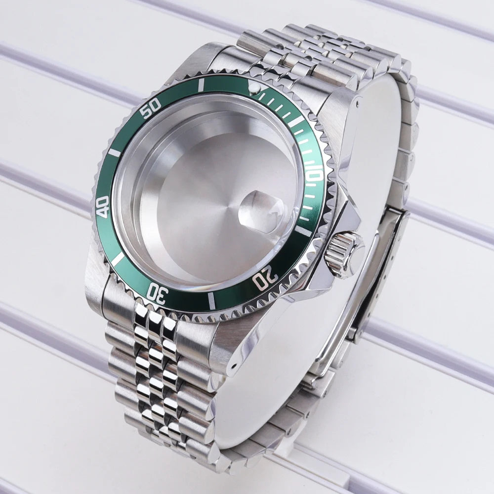 38mm Diving Steel Watch Case Sapphire For NH35 NH36 NH34/38 NH70 For Retro SUB