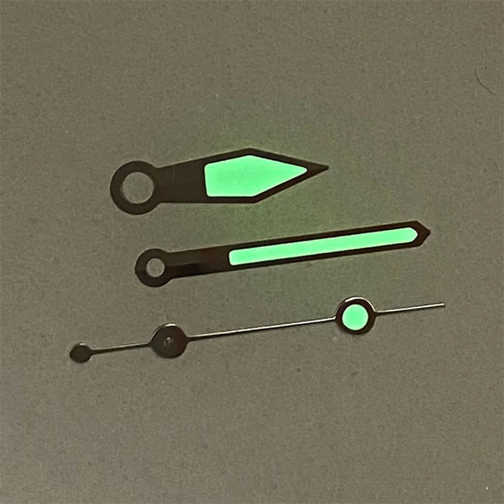 White Orange Watch Hands for NH35 NH36 Movement Green Luminous 9.5*13.5*14mm