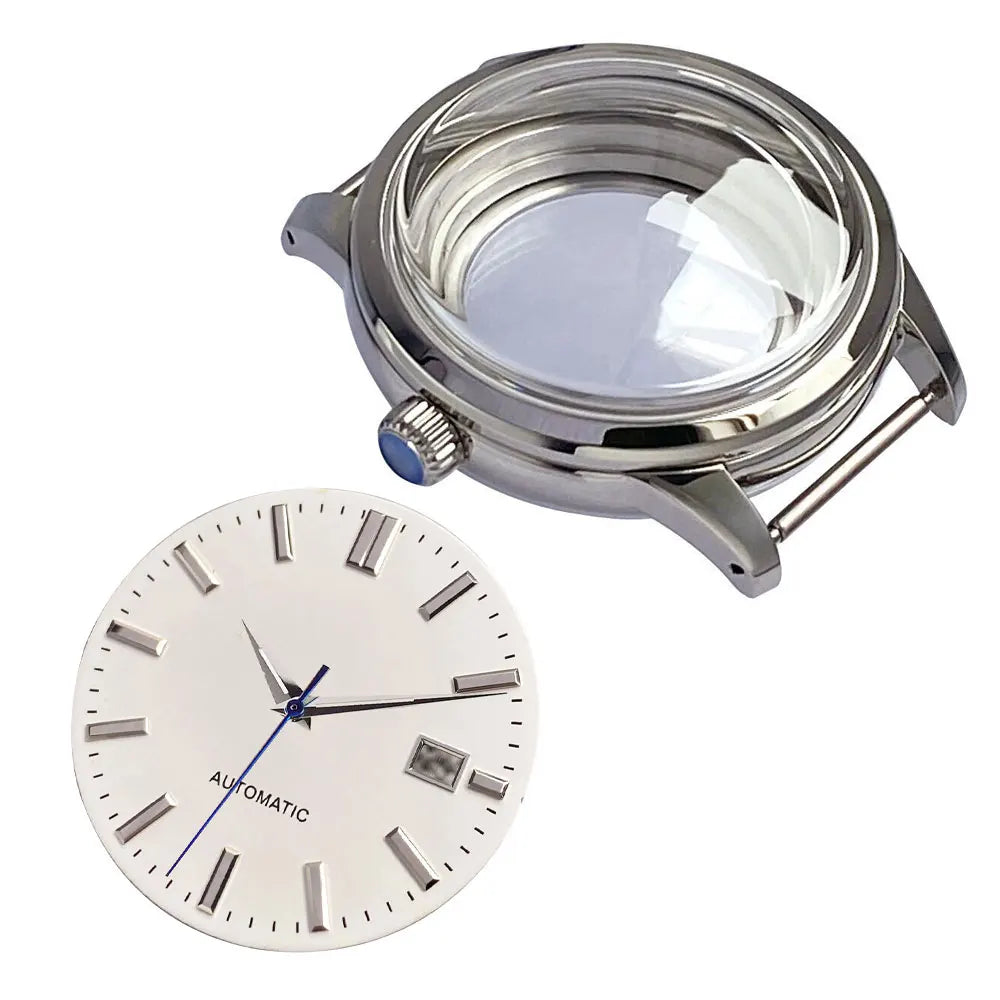 40mm Watch Case Double Bow Domed Sapphire Crystal for GS NH35 NH36 Movement