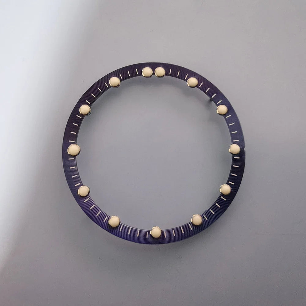 NH70 Movement skeleton dial with green luminous markers and chapter ring, 28.5x24.5mm, perfect for watch repairs and custom builds.