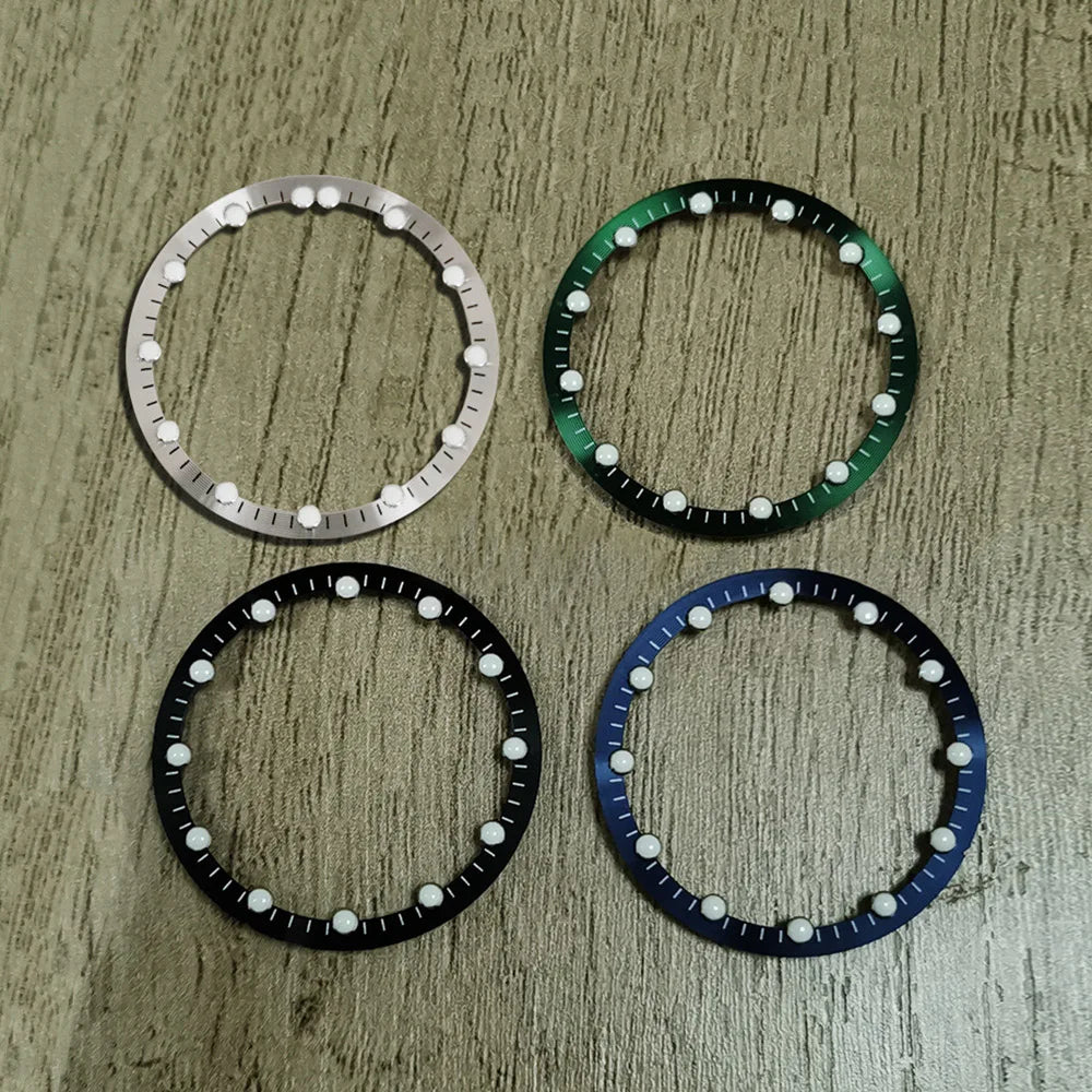 NH70 Movement skeleton dial with green luminous markers and chapter ring, 28.5x24.5mm for watch accessories.