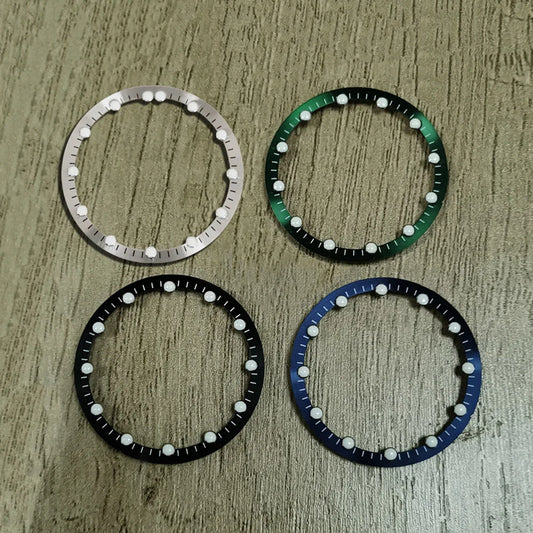 NH70 Movement skeleton dial with green luminous markers and chapter ring, 28.5x24.5mm for watch accessories.