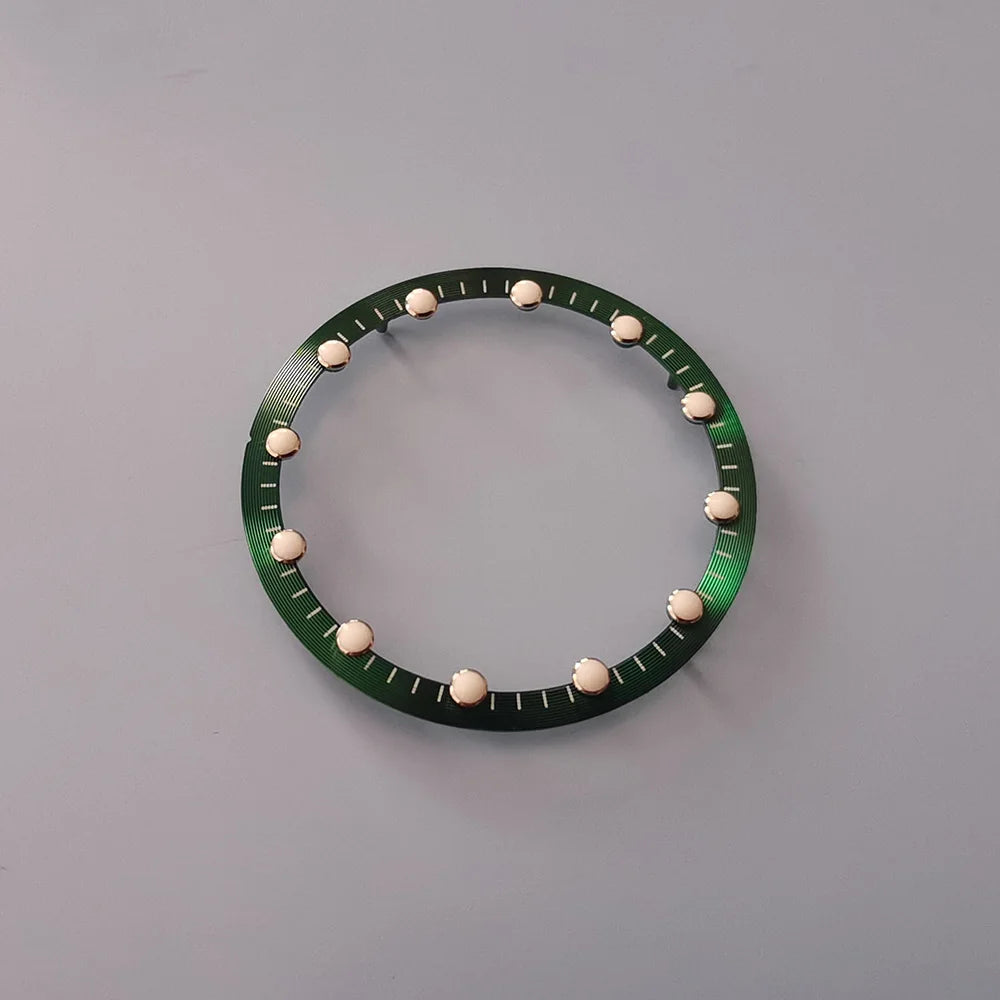 NH70 Movement skeleton dial with green luminous markers and chapter ring, 28.5x24.5mm for watch accessories.