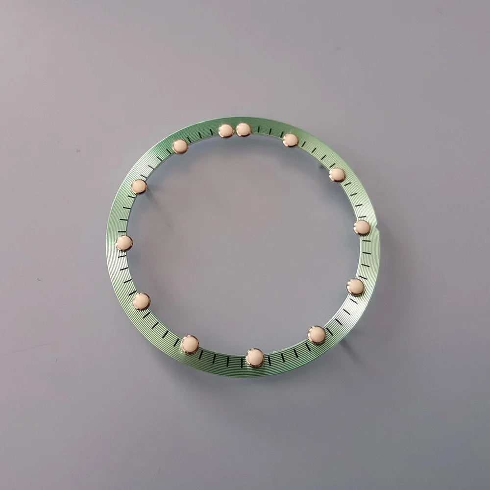NH70 Movement skeleton dial with green luminous markers and chapter ring, 28.5x24.5mm for watch accessories.