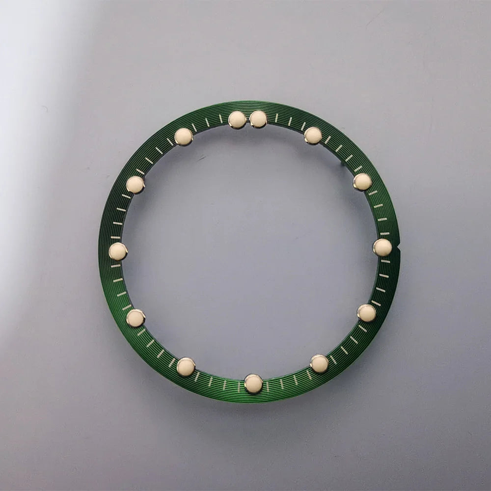 NH70 Movement skeleton dial with green luminous markers and chapter ring, 28.5x24.5mm, perfect for watch repairs.