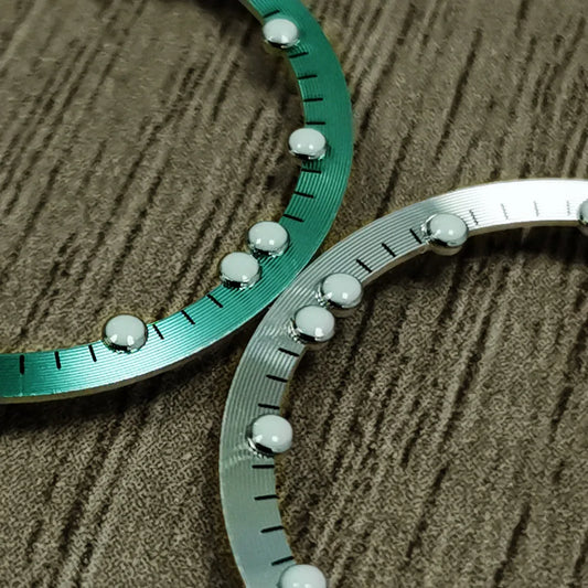 NH70 Movement skeleton dial with green luminous markers and chapter ring, 28.5x24.5mm for watch accessories.