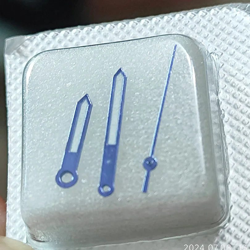 12.5mm Blue Trim Green Lume Watch Hands Set for VX12 VX32 VX43 Movement