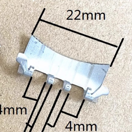 Golden and silver curved end links for watch bands, 22x4x1.7x3mm, enhancing Golden+Silver strap durability and style.