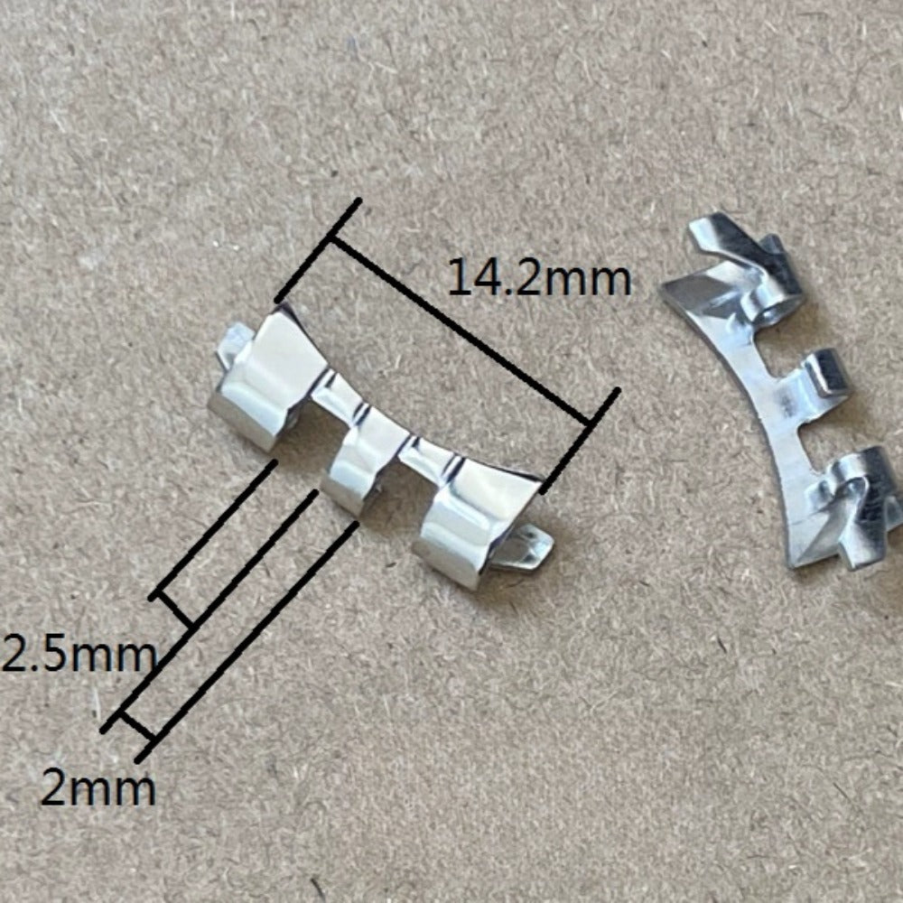 Steel Silver 2.5x14.2x2mm Curved End Links Spring Bars Bracelet Watch Band Strap#1015