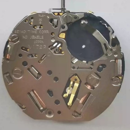 Seiko V172A quartz movement watch part, original Japan-made for precise timekeeping.
