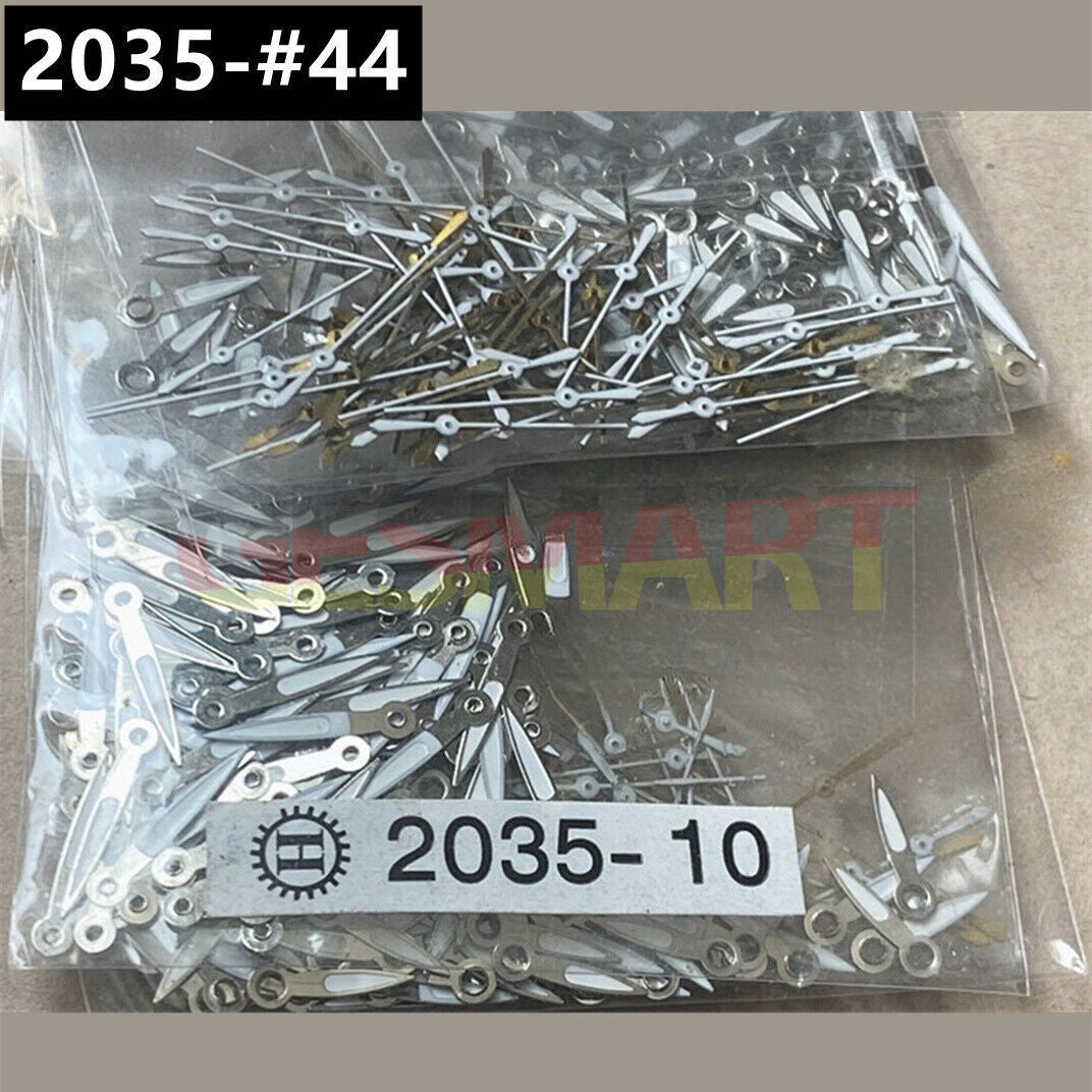 Lot de 100 aiguilles de montre luminescentes vertes argentées de 10 mm pour mouvement à quartz Miyota 2035